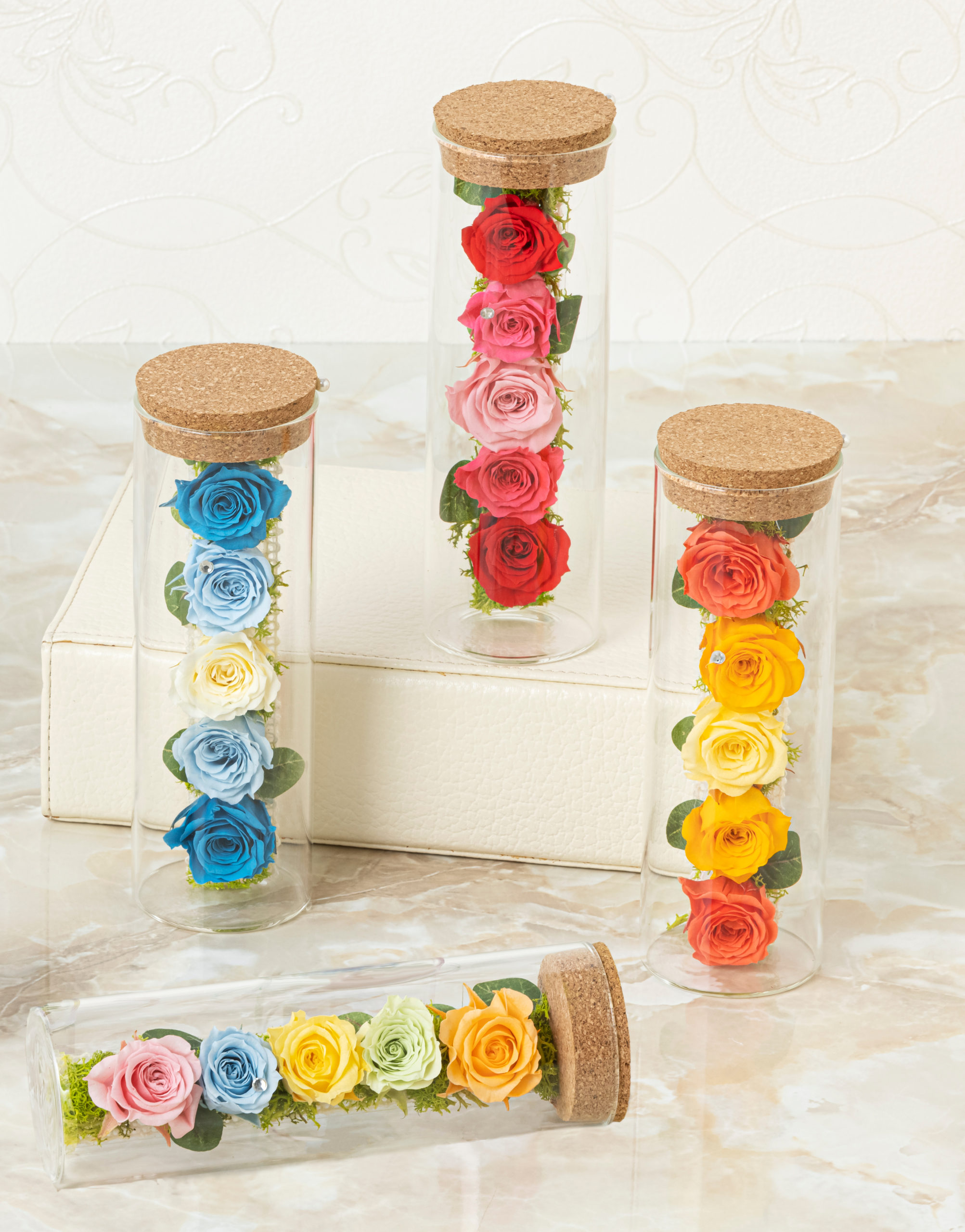 ペットのお供え　プリザーブドフラワー　グラスローズ